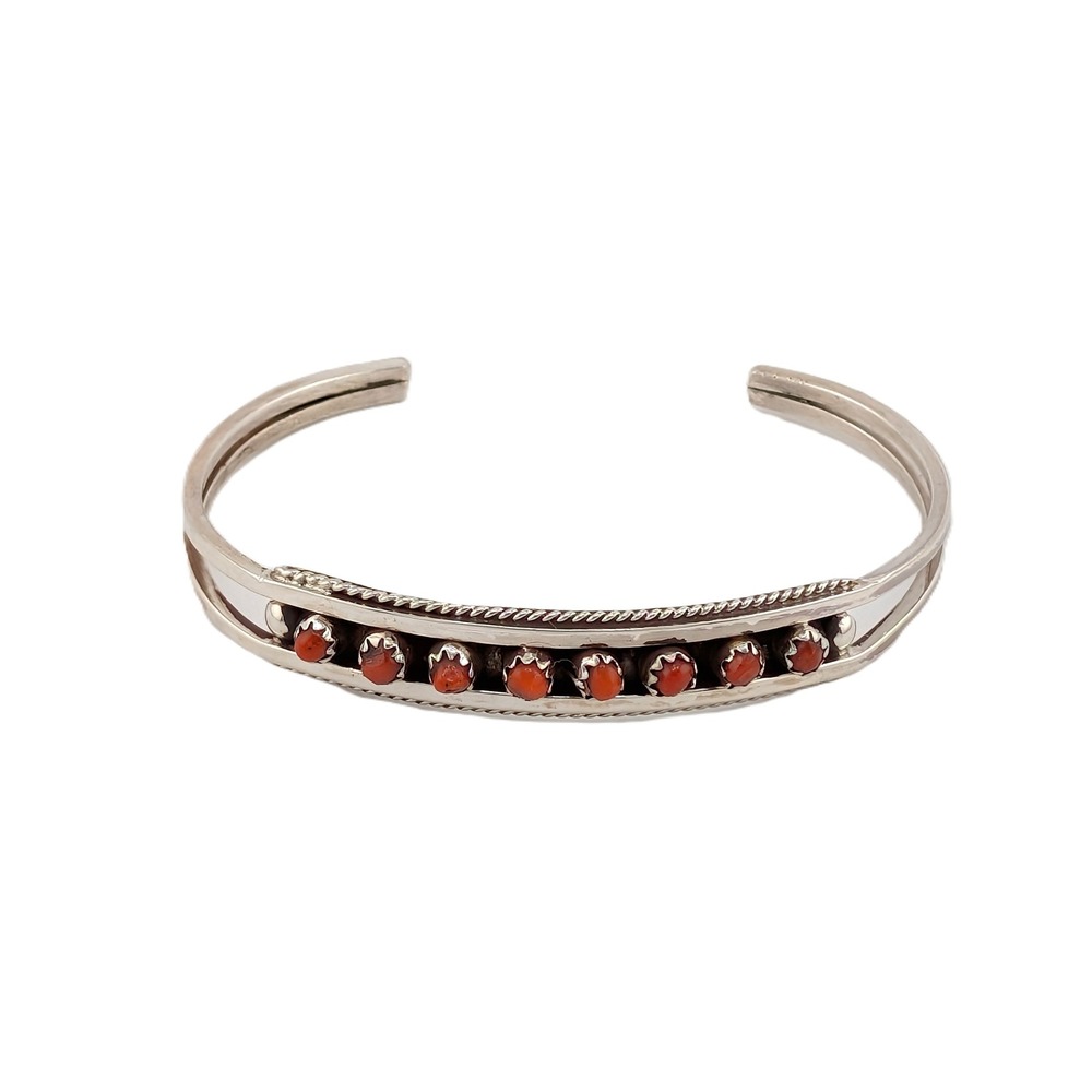 Native American Sterling Silver Bracelet Zuni Jewelry Signed sz 6.25*